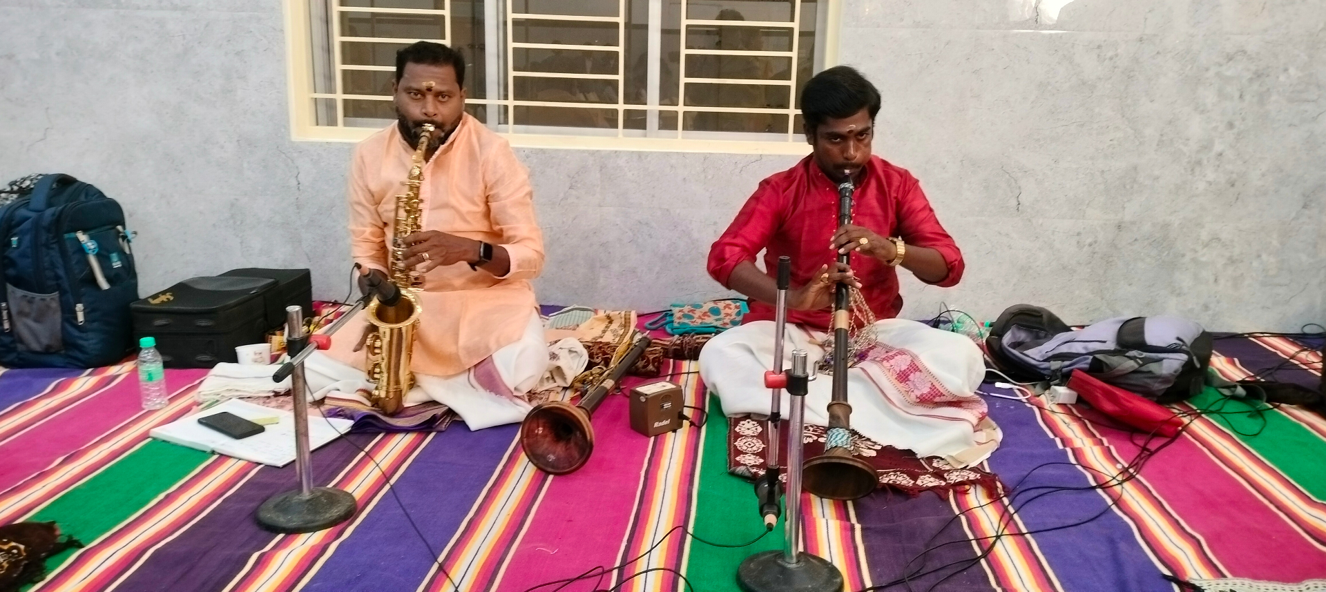 Saxophone and Nadaswaram duet performance